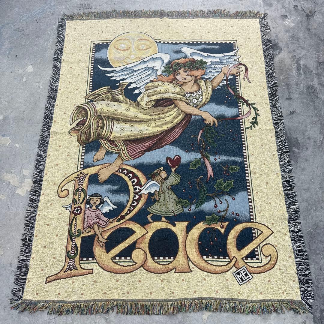 天使　平和　マルチカバー　ソファーカバー　ヴィンテージ　181x135