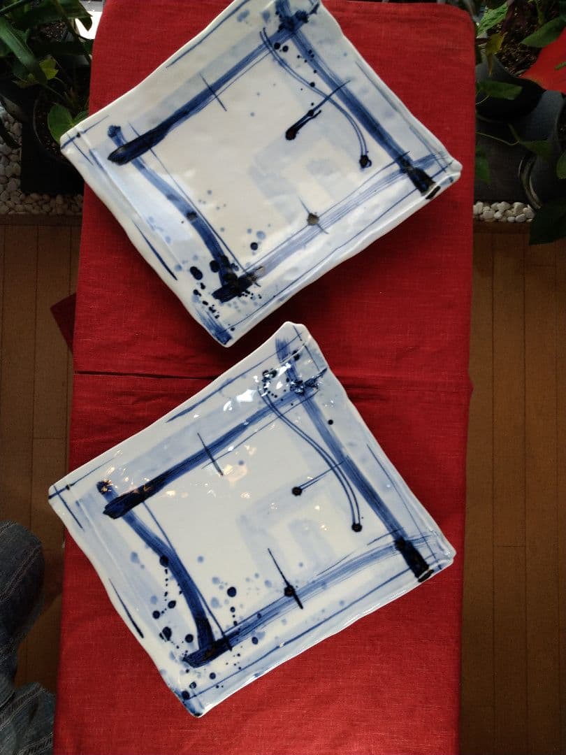 ♦ブロが選ぶ【高級皿・人気の美濃焼・ 庄右ェ門作】デザイン【扇型超特大皿】３皿