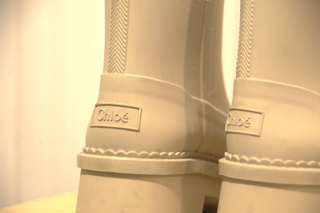 Chloé ベージュ 長靴 厚底 レインブーツ