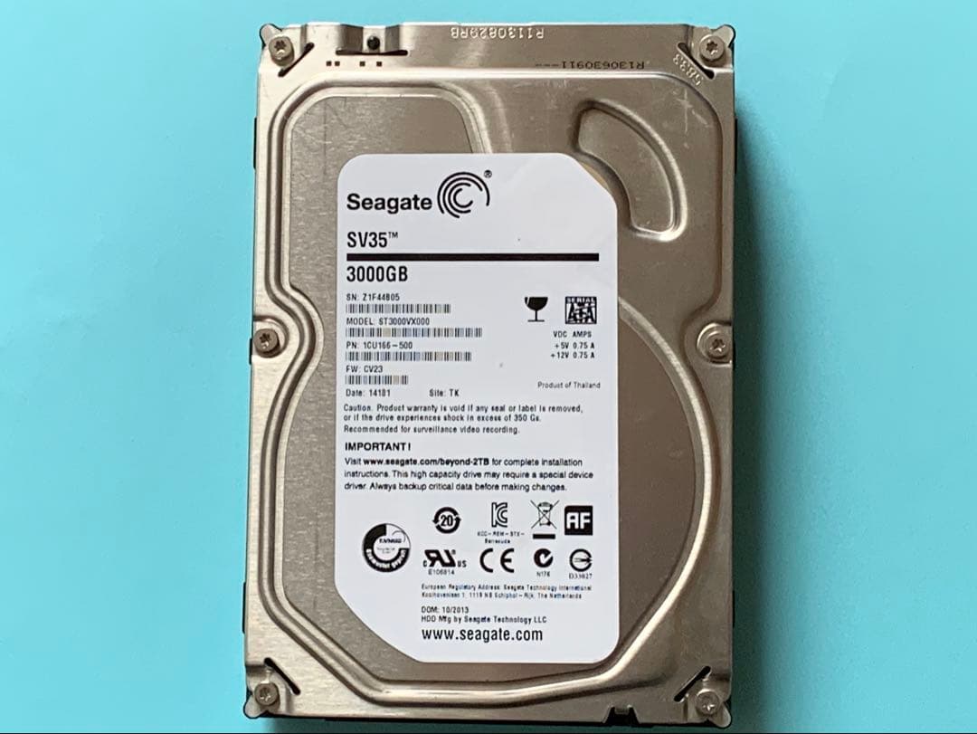 使用時間0H DIGA換装用 3.5インチ大容量HDD 3TB ST3000VX