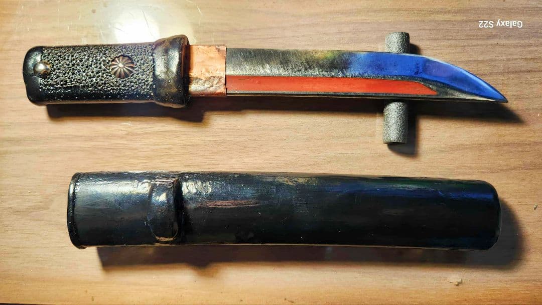 残欠使用短刀アンティーク仕上げブラック系（登録不要合法品）