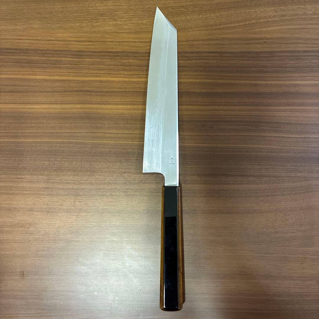 コ*ン様 堺一文字光秀 煌 切付牛刀 8寸 漆柄 両刃 青紙1号