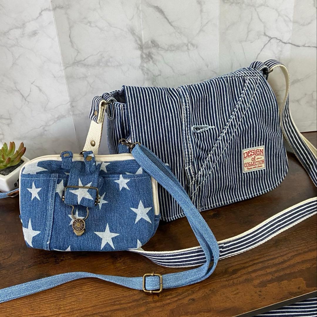 専用ページ*デニムリメイク【ショルダーバッグ＆スマホポーチ】ハンドメイド