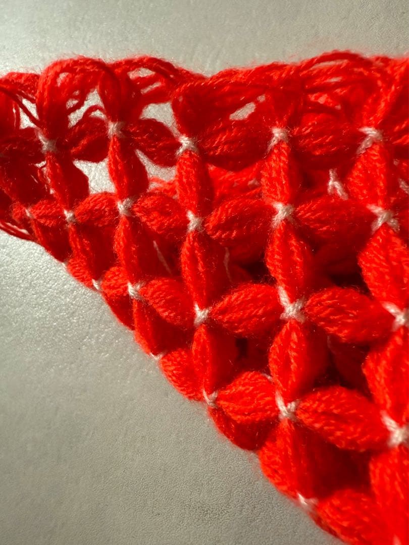 古着 ビンテージ 70s 鍵網 特殊網 グラニー ブランケット 敷物 希少 美品