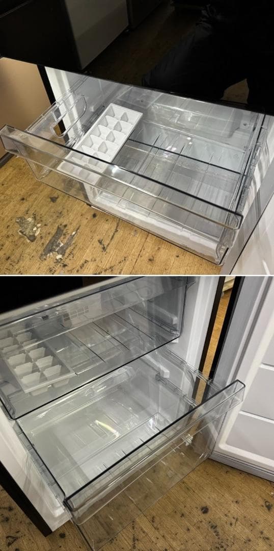 地域限定送料無料 超美品 ガラスドア冷蔵庫・洗濯機 ブラック家電 2点セット