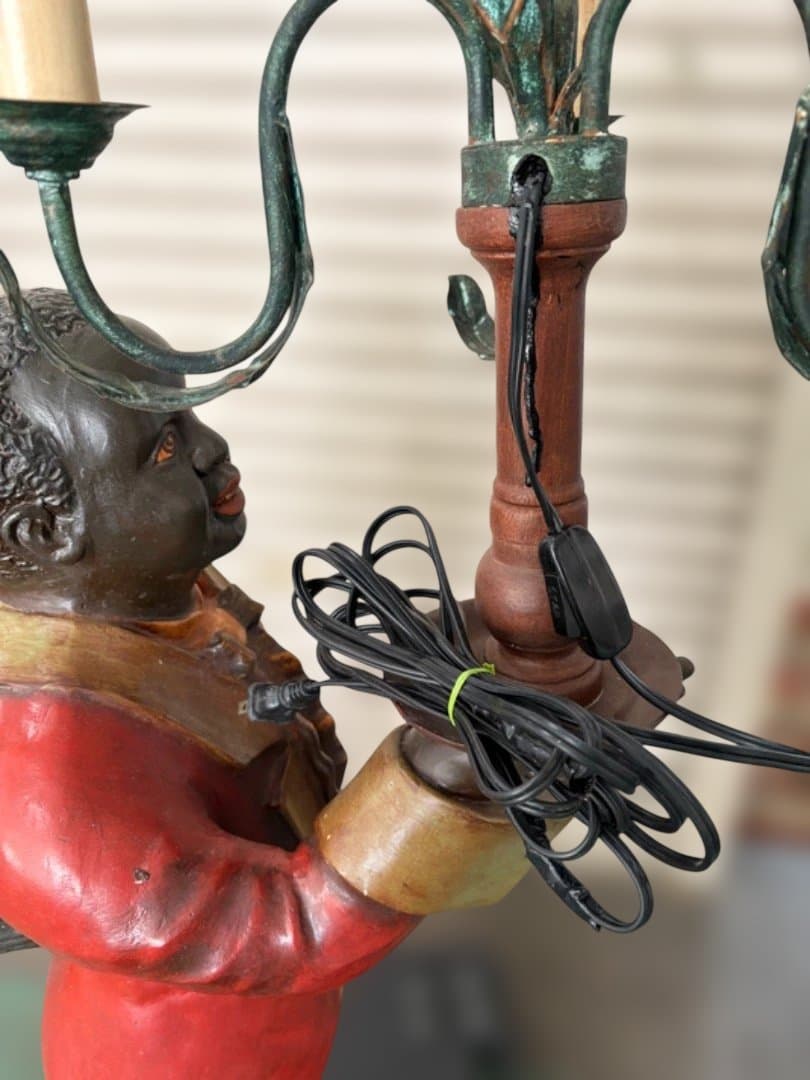 【極希少】 大型　19世紀様式　ブラックムーア　フロアランプ　スタチュー　動作◯