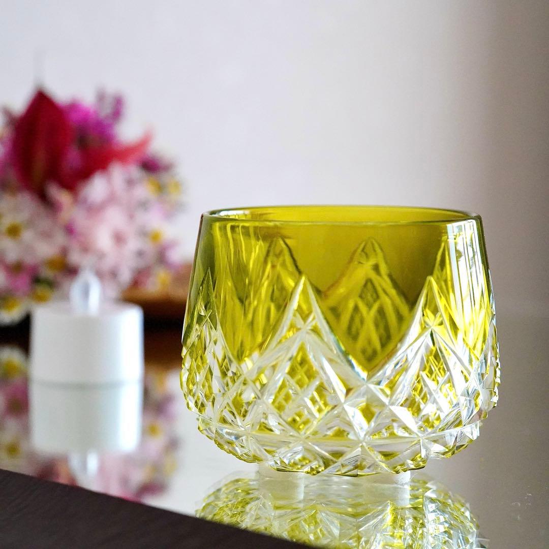 美品★希少オールドバカラBACCARAT コルベール グリーン色被せ 小物入れA