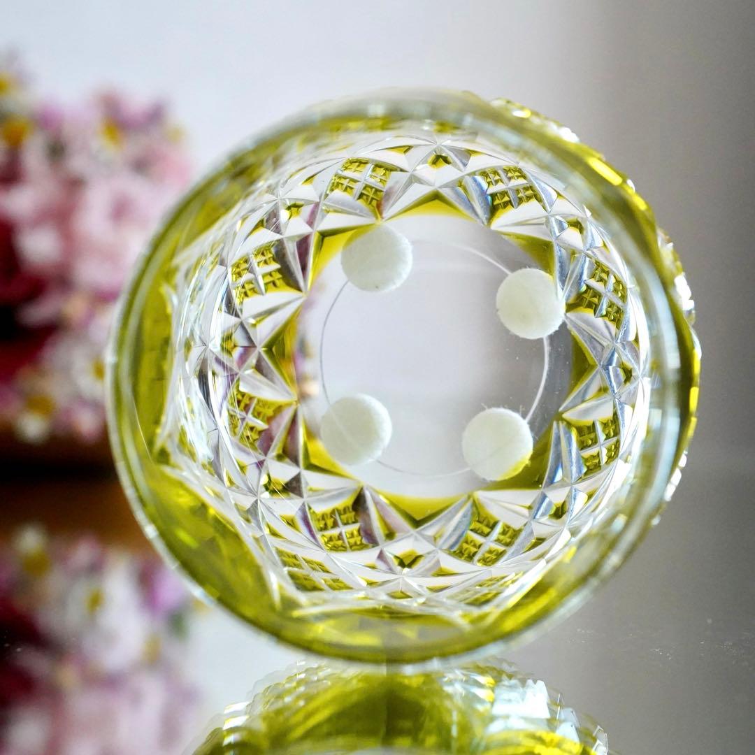 美品★希少オールドバカラBACCARAT コルベール グリーン色被せ 小物入れA