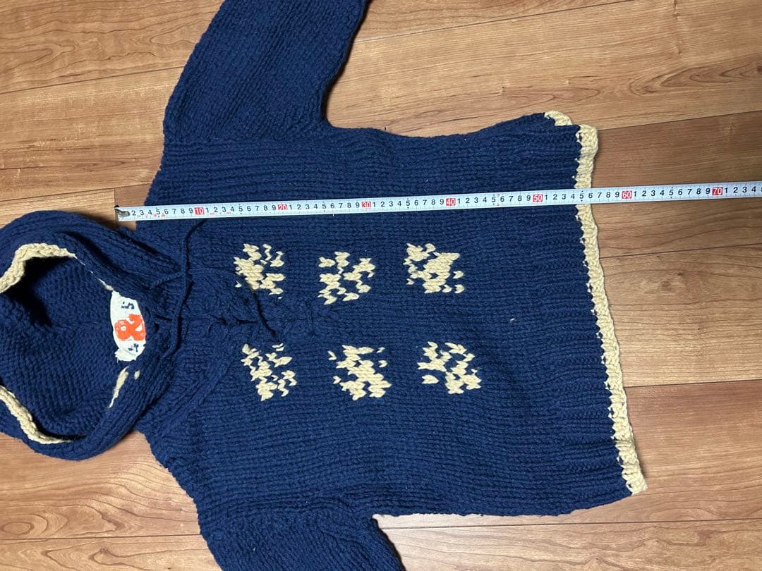 45rpmフード付き厚手ニットセーターウール