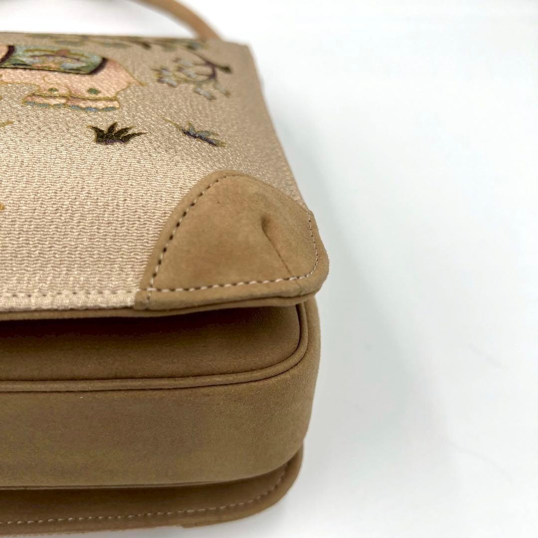 美品　OKAJIMA オカジマ　岡重　和装バッグ　皇室御用達　絹100%