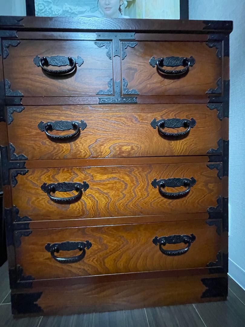 民芸箪笥　和風チェスト　葵民芸