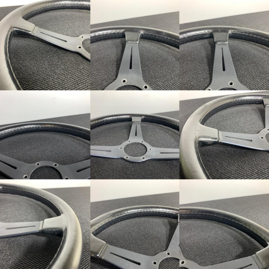 ナルディ クラシック ブラックスポーク レザー ホーンボタン＆新品ネジ6本付