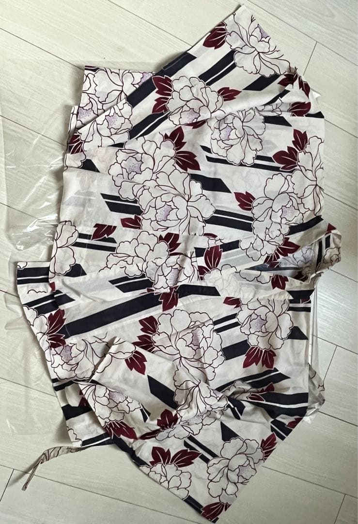 asaka 着付けのいらない簡単セパレート綿浴衣＋しわ兵児帯 2点セット