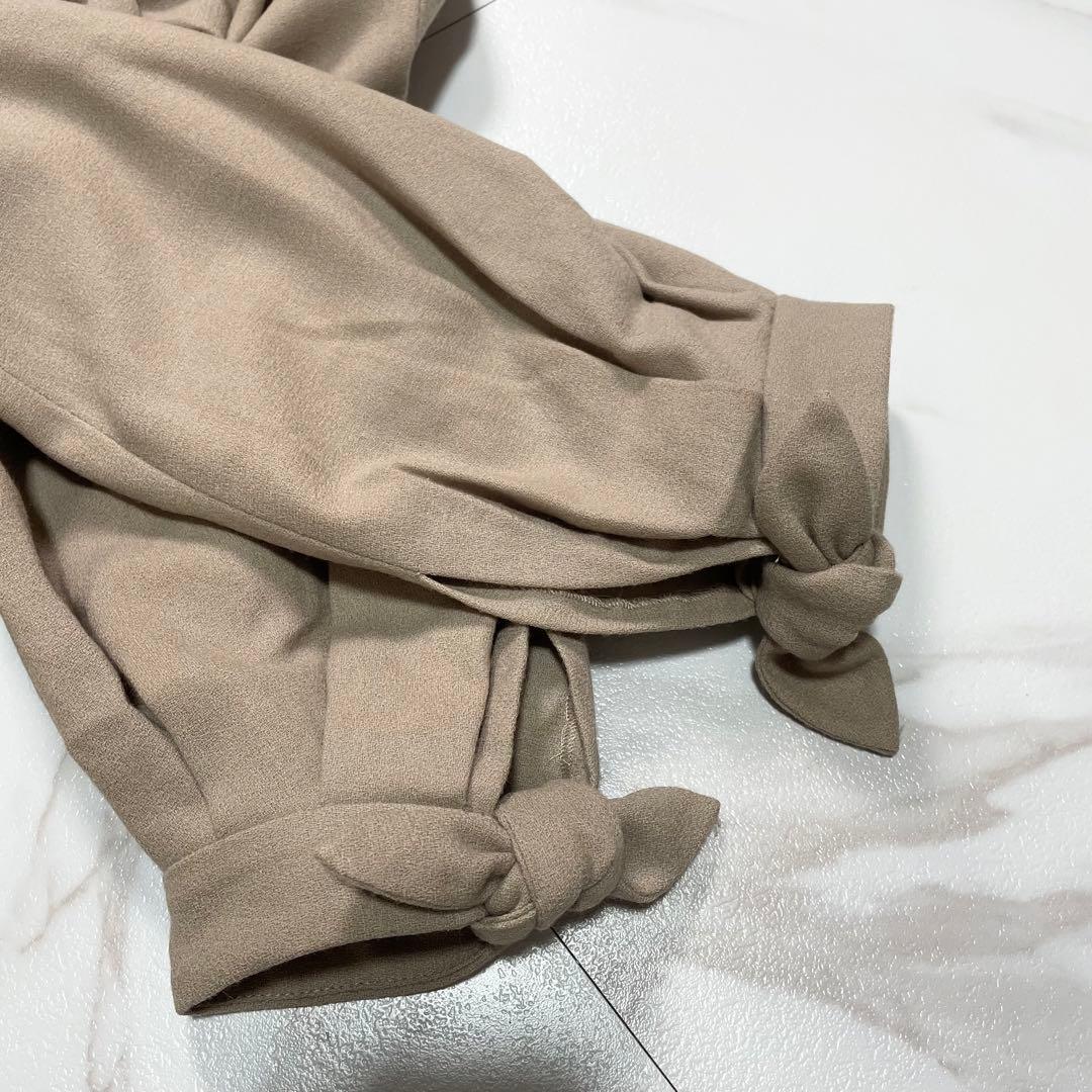 ADORE アドーア ブラウス シャツ 袖リボン ウール ベージュ 38