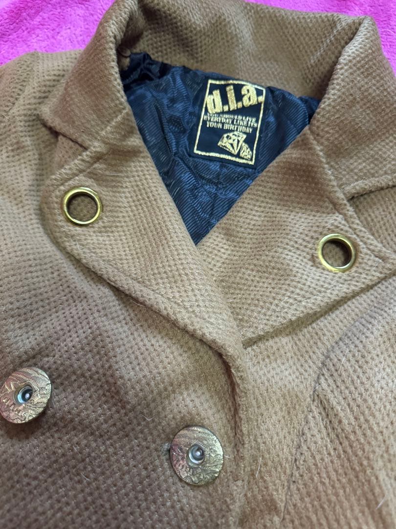 d.i.a. ブラウン コーデュロイ ダブルブレストピーコート