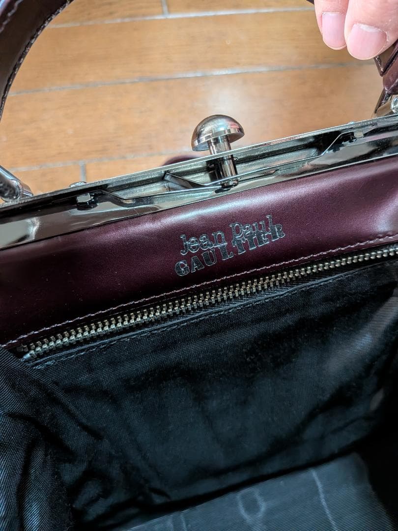 ジャンポールゴルチエ　ニューローズエンボス2WAYがま口バッグ ボルドー