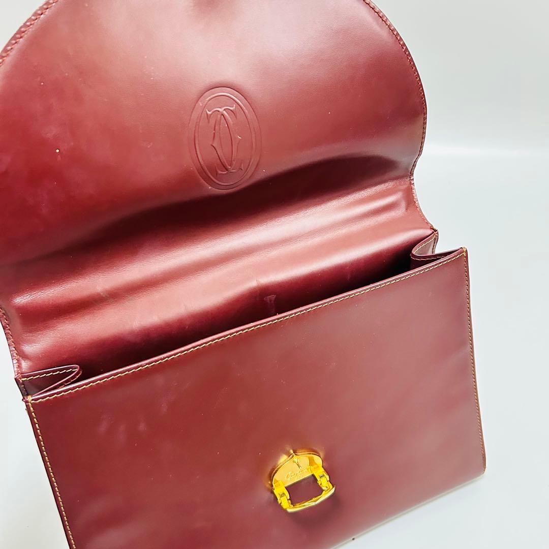 Cartierカルティエ ハンドバッグ マストライン C金具 ゴールド金具