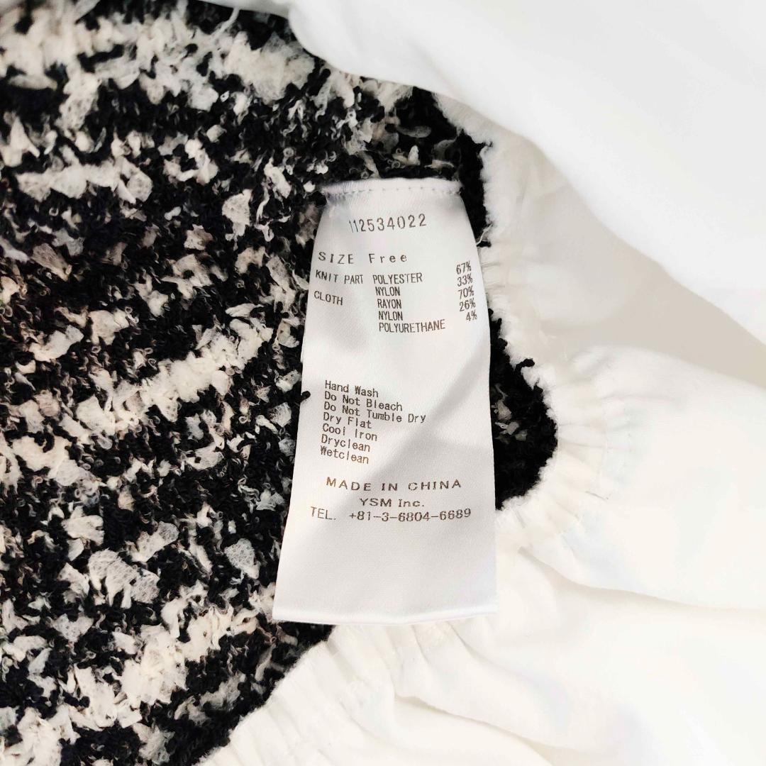 ダーリッチ darich ボリュームフリルツイードニットミニワンピース BLK