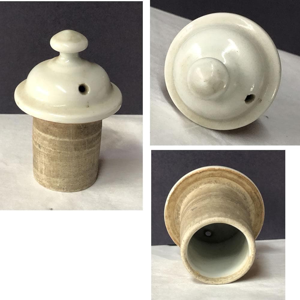 e3042 九谷焼 白磁 仙盞瓶 明治時代 水注 煎茶瓶 煎茶道具 茶道具