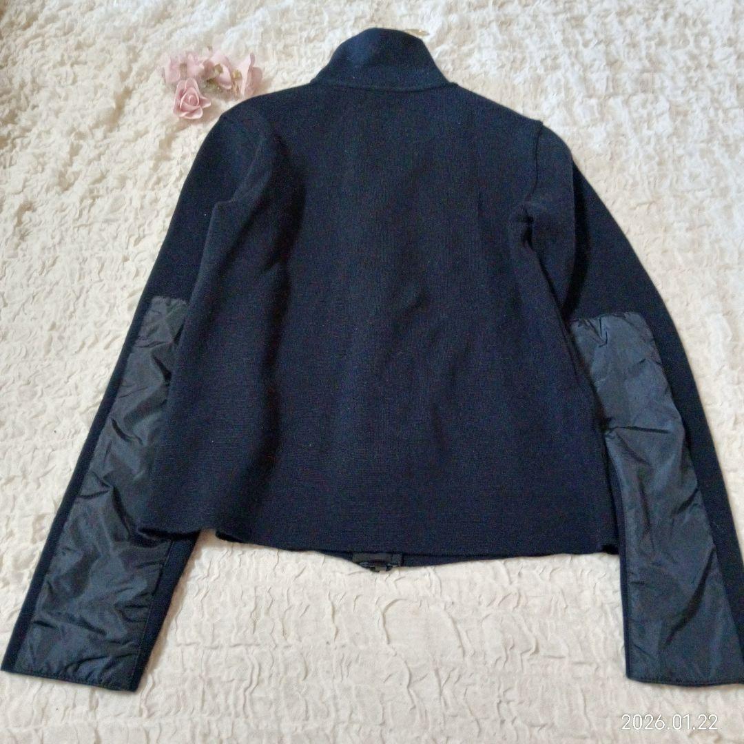 美品　プラダ　ウール　リブ　ジップアップ　ジャンパー