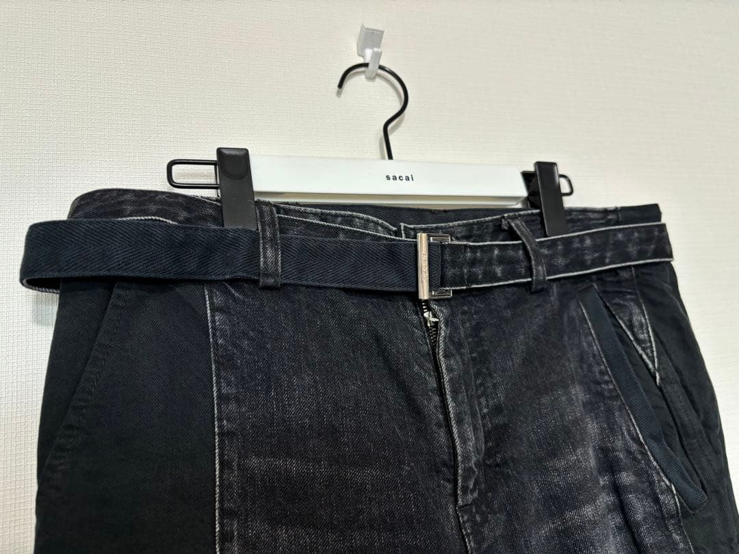 sacai 21-02512M patchwork デニムパンツ
