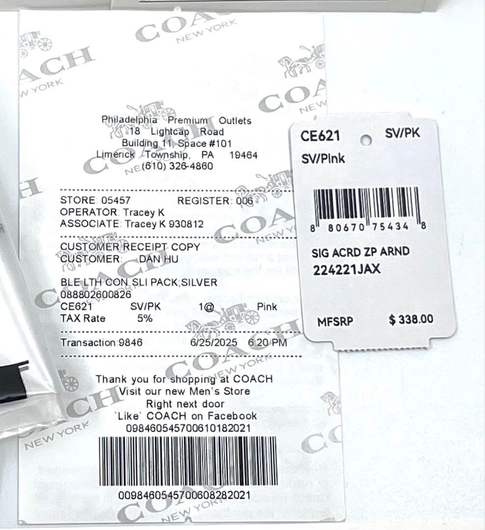 【新品・未使用】COACH シグネチャー ピンク フラップ ショルダー バッグ