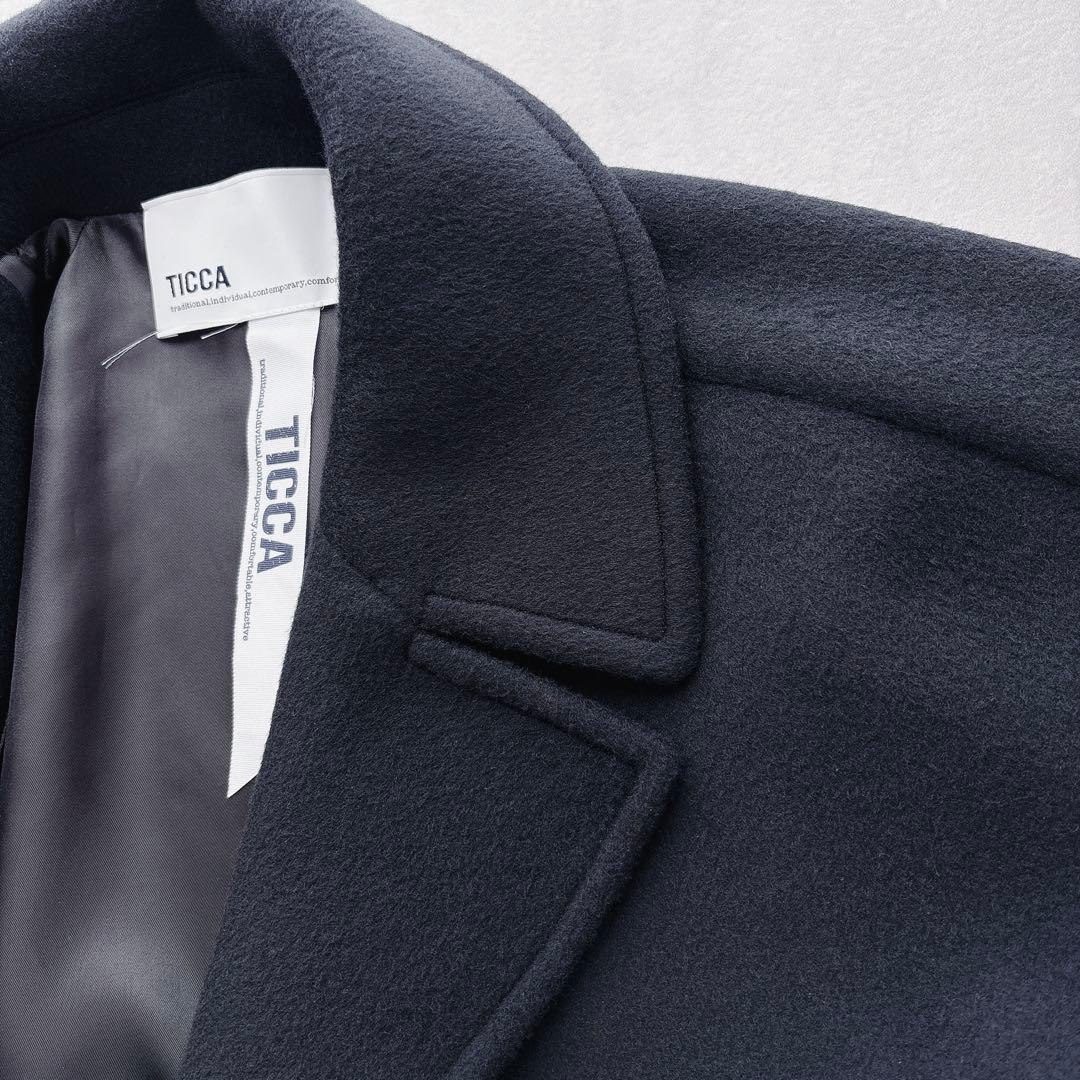 24AW TICCA ダブルブレストピーコートTBDA-232 ブラック