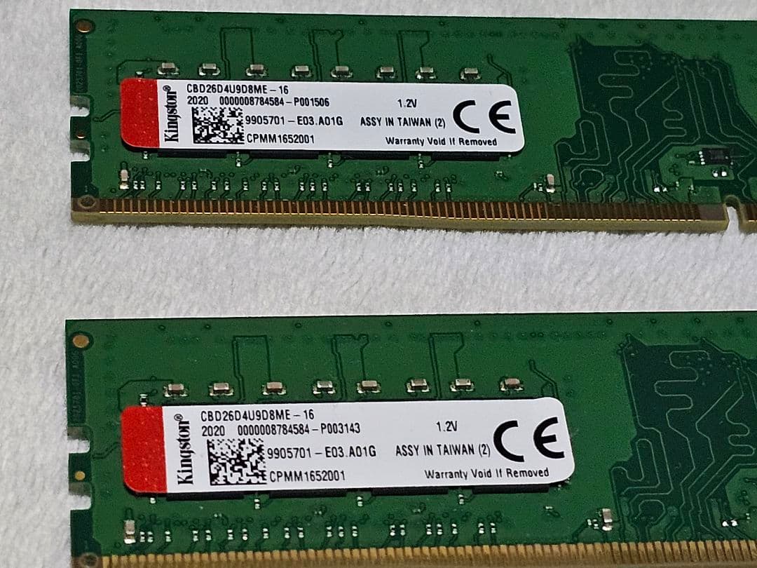 Kingston DDR4 2666 16GB ×2 計 32GB メモリ
