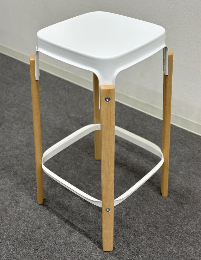 ■マジス■スティールウッド　スツール　2脚セット　高さ68cm　カウンターチェア