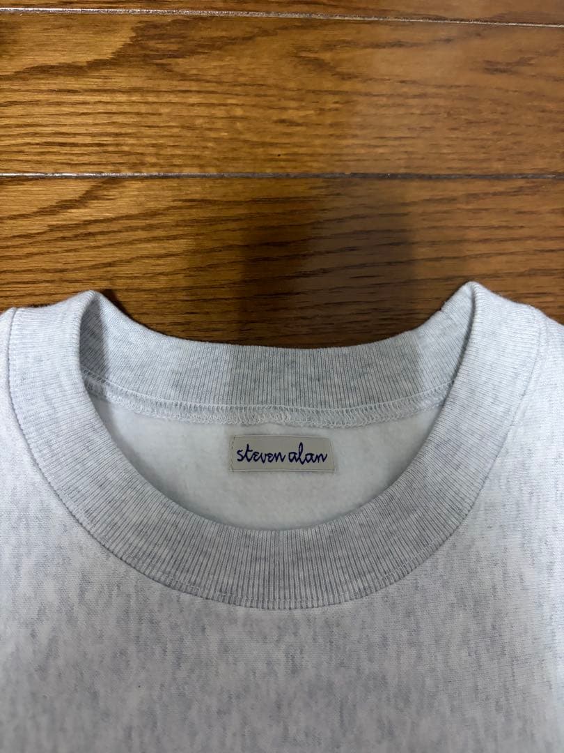 スティーブンアラン グレー 裏起毛コットンクルーネック スウェット M