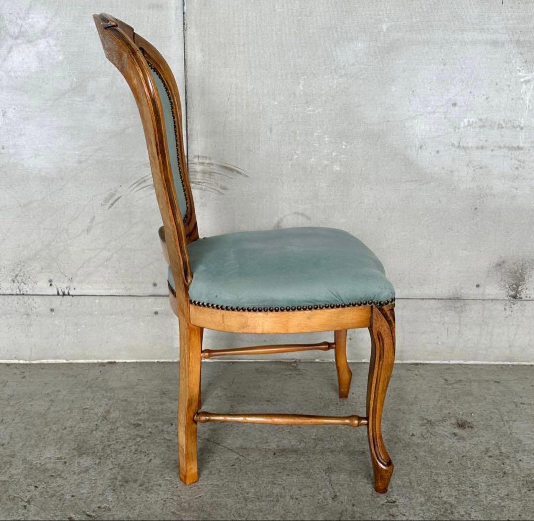 ✦90s✦ロココ調 イタリア製ダイニングチェア アンティーク　ベロア ベルベット