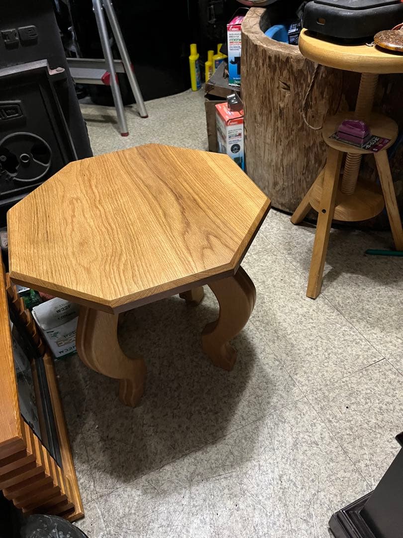 ケヤキテーブル、サイドテーブル、コーヒーテーブル、飾り台、猫脚テーブル 天然木台