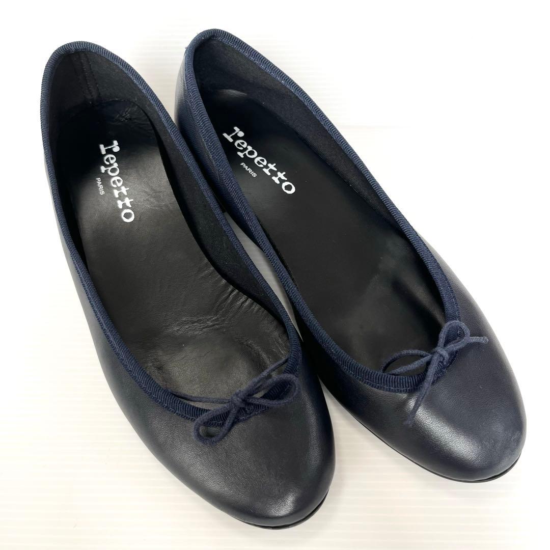 美品⭐️ Repetto レペット カミーユ ラバーソール 24cm 濃紺 レザー
