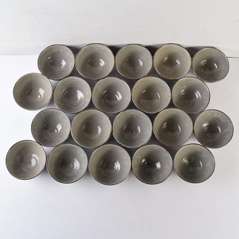 茶道具　福森研晃造　唐津焼　絵唐津　数茶碗　二十客　共箱　V　R8570H