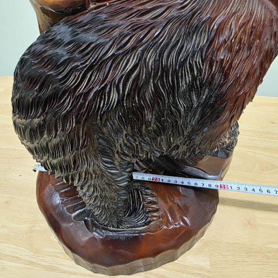木製クマと魚の彫刻 大 堀井民芸 一刀彫 郷土玩具 農民美術