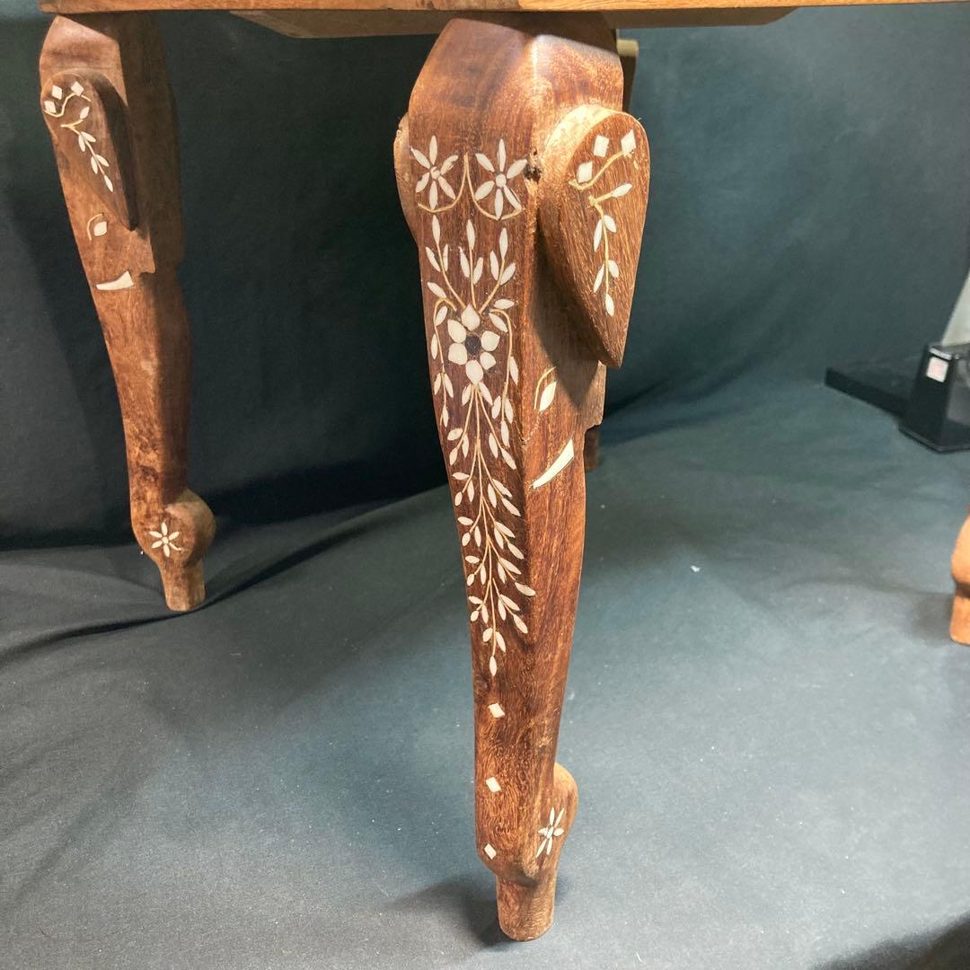 象嵌細工 アジアン家具 ローテブル インド家具 象モチーフ