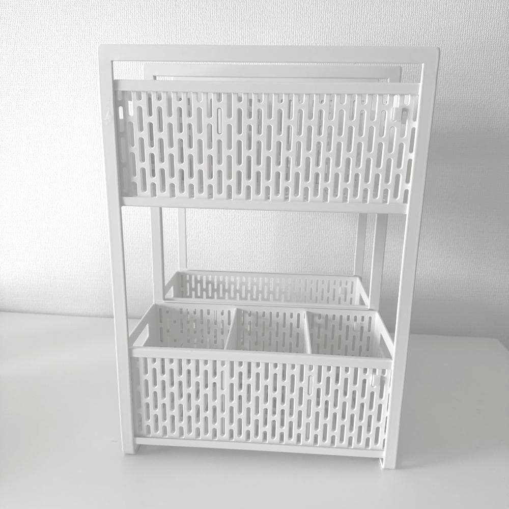 山崎実業 tower シンク下 収納バスケット 2段 ホワイト 2個セット