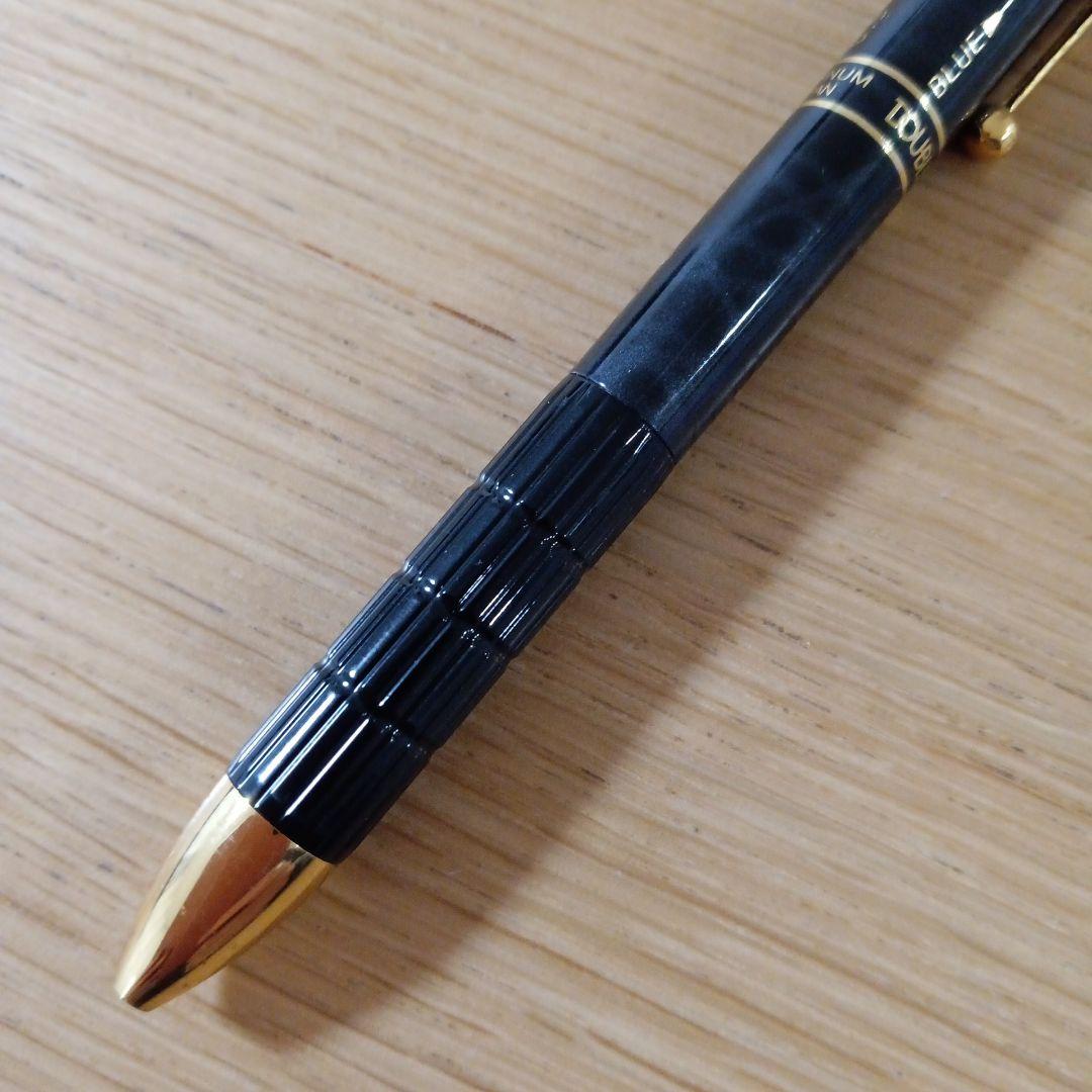 プラチナ万年筆　ダブル4アクション　多機能ペン　マーブルブラック　ボールシャープ