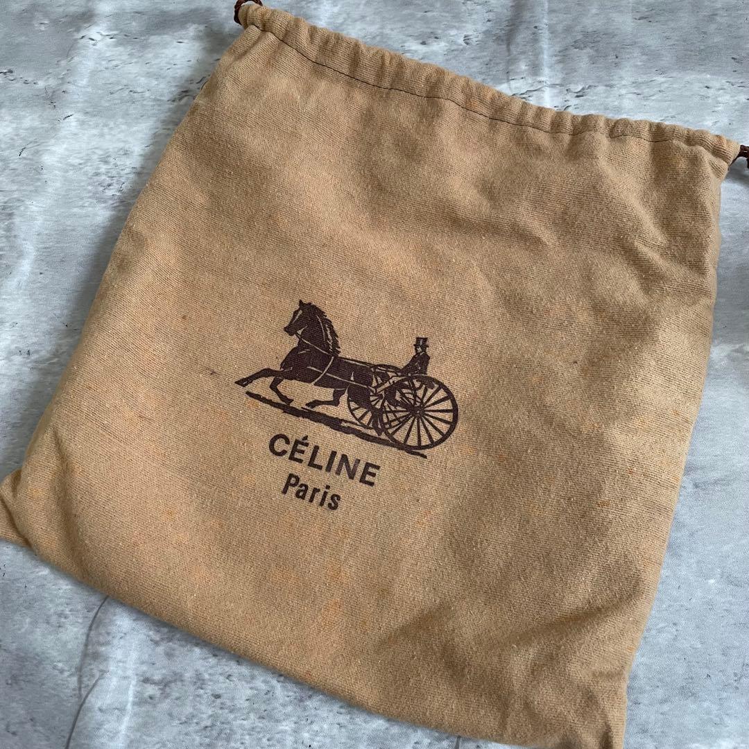 セリーヌ レザー ショルダーバック レディース メンズ ブラウン 馬車金具