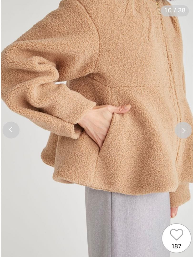 【未使用】セルフォード ボアペプラムジャケット