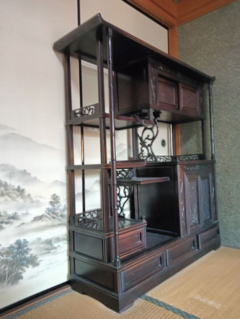 茶棚　茶箪笥　和タンス　アンティーク飾り棚