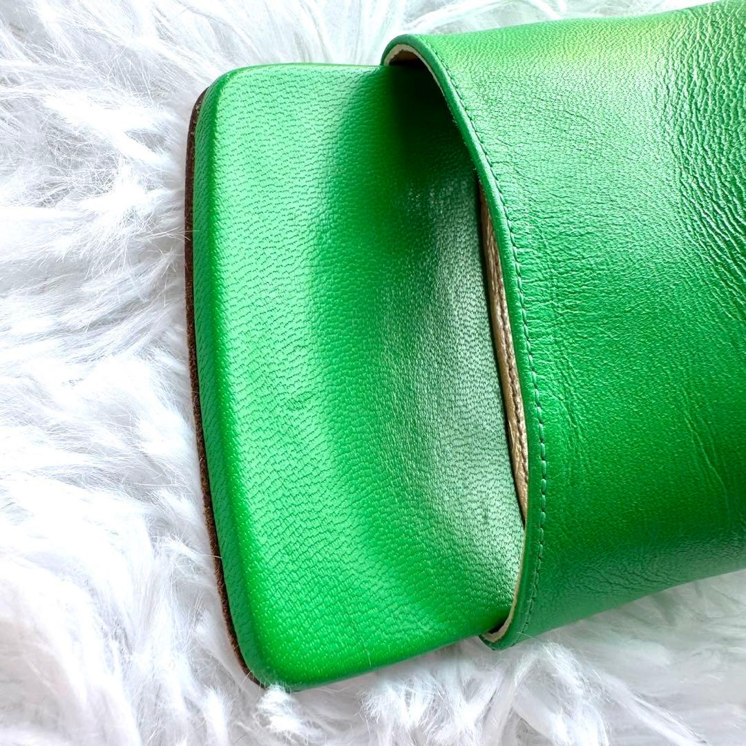 BOTTEGA VENETA サンダル 37 ミュール ラムスキン グリーン