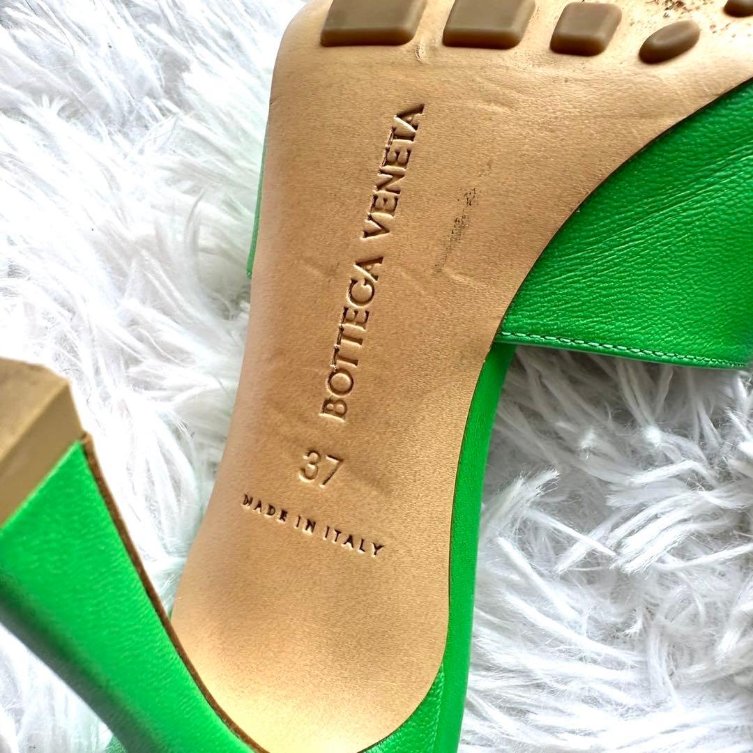 BOTTEGA VENETA サンダル 37 ミュール ラムスキン グリーン