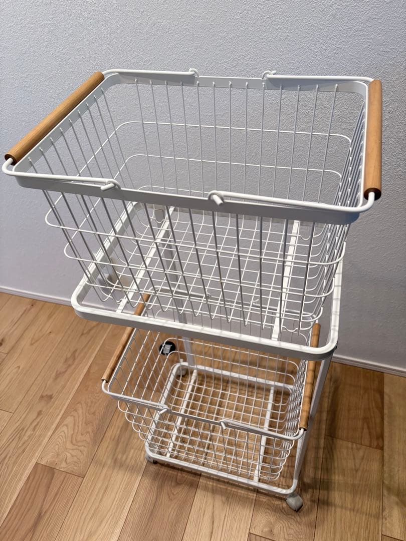 山崎実業 ランドリーワゴン バスケット トスカ tosca ホワイト tower