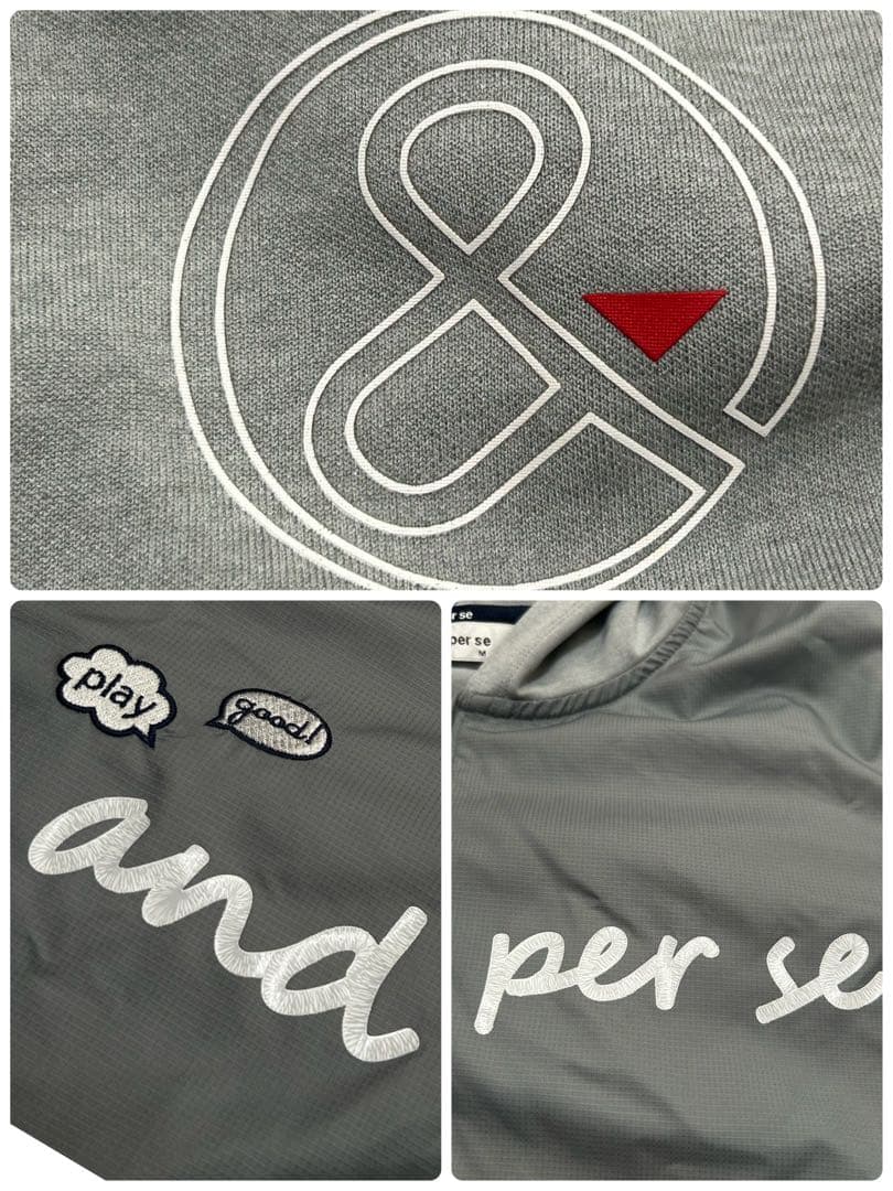 未使用 and per se アンパスィ ゴルフ ジャンバー グレー M 切替