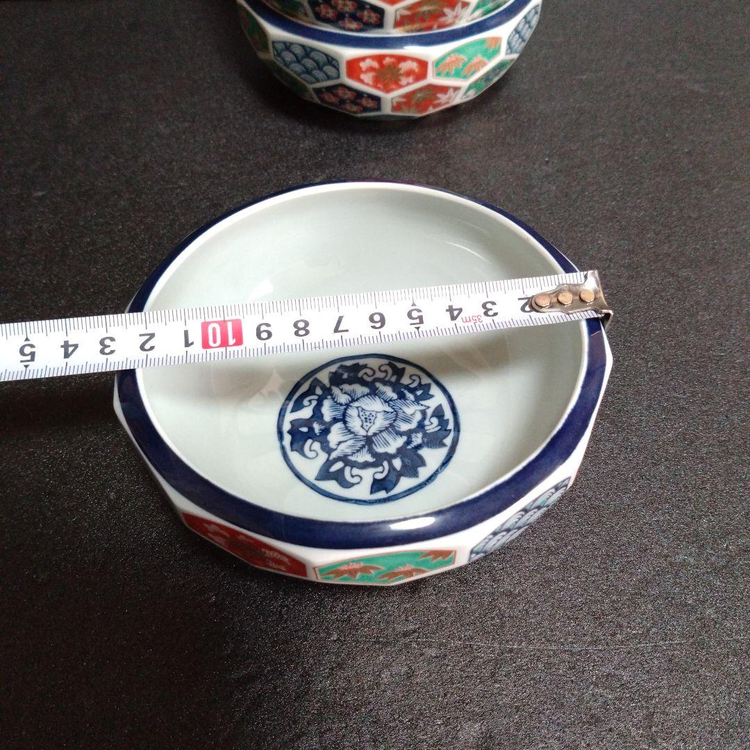 未使用 波佐見焼 林九郎窯 亀甲紋 鉢5個 古伊万里様式 染錦　RINKUROU