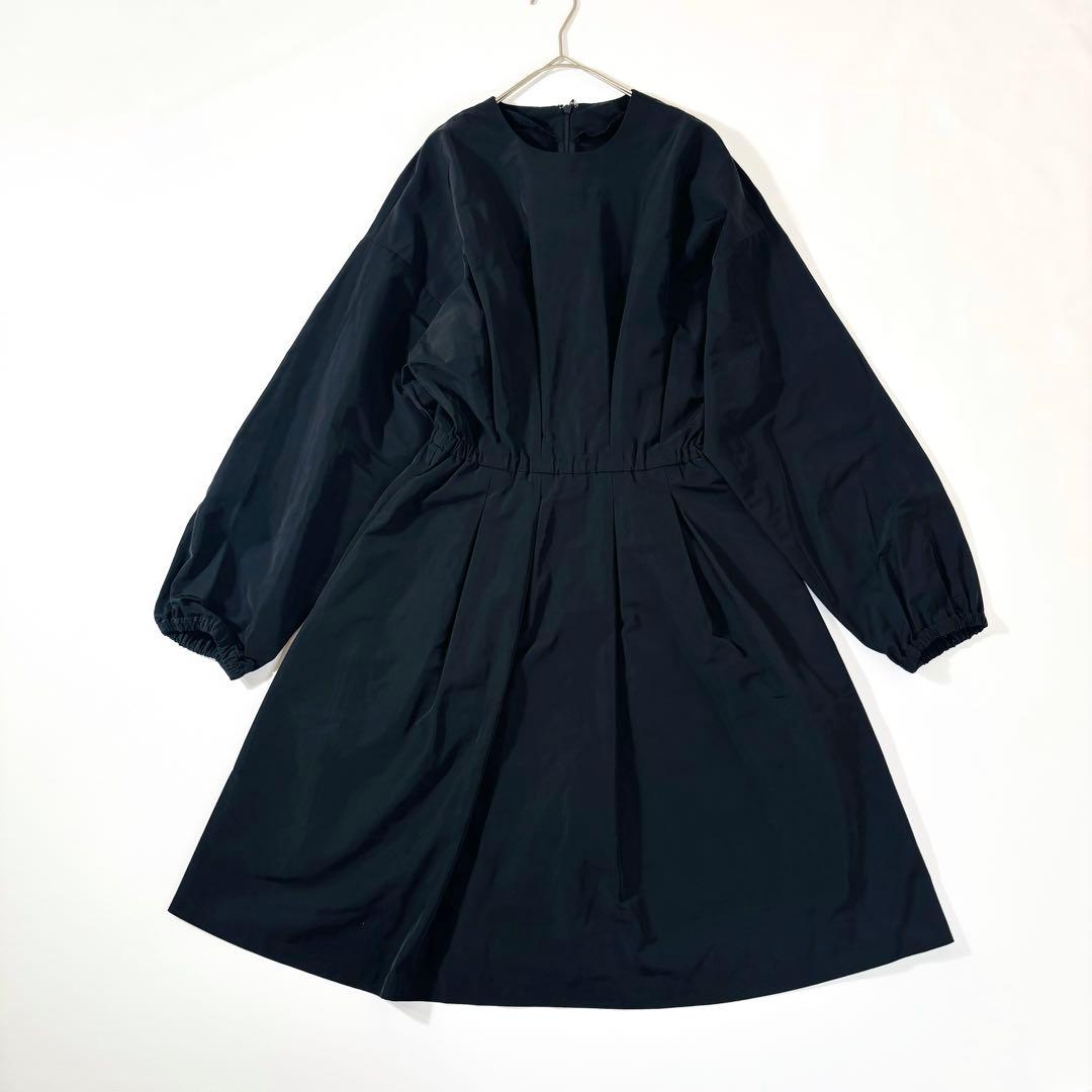 776 セブンテン 襟付きタフタワンピース 2way ブラック S 20AW