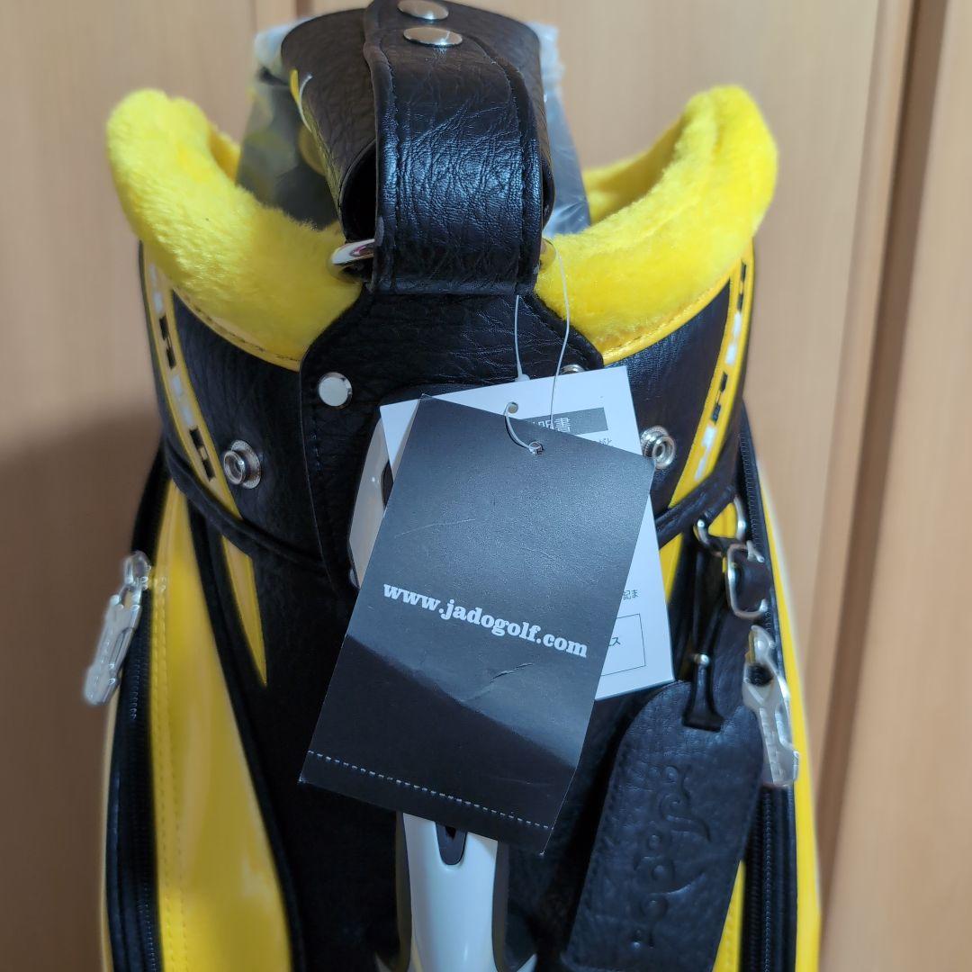 ゴルフキャディバッグ 黒/黄色/白 スワールデザイン