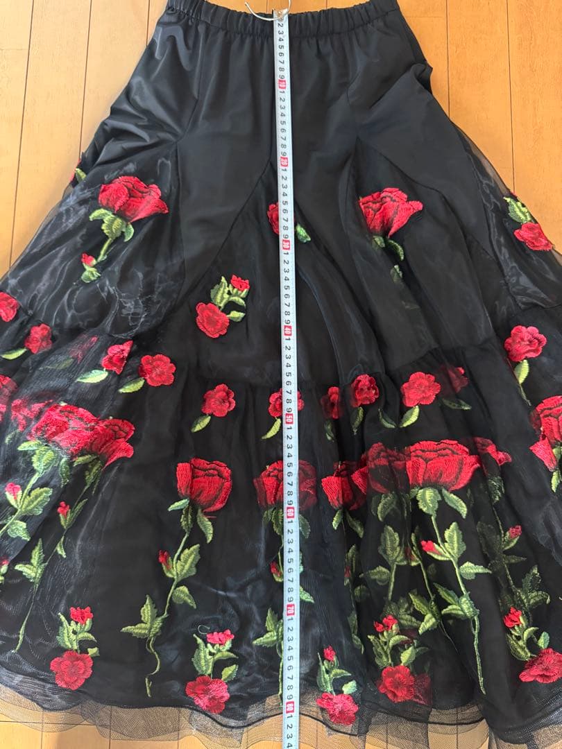 社交ダンス ドレス　薔薇刺繍