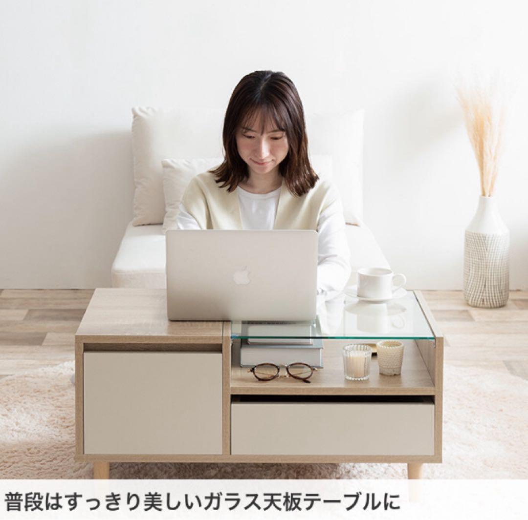 【幅75cm】ドレッサーテーブル 収納付き ディスプレイ収納付き コンパクト